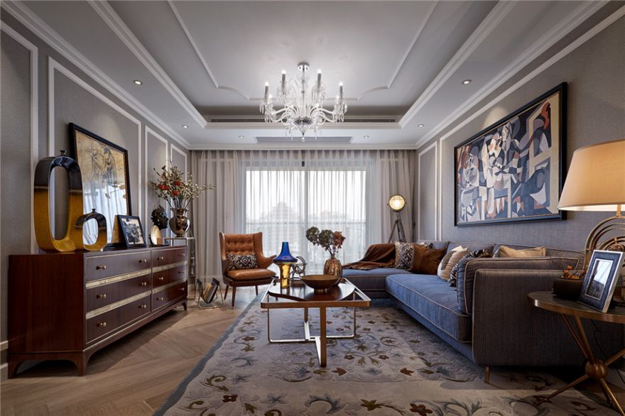 石家莊裝修案例融創(chuàng)裕華壹號 美式鄉村風格 133平